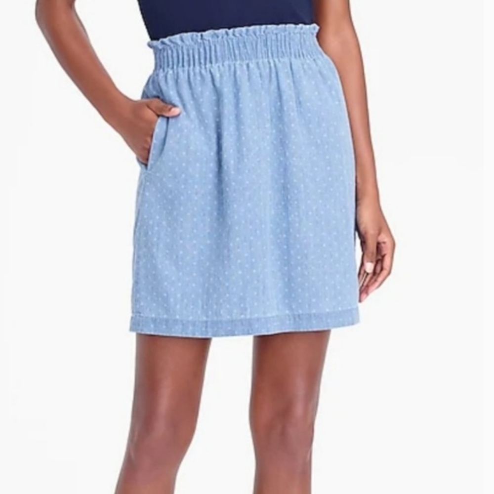 NEW! J Crew blue indigo dobby sidewalk skirt